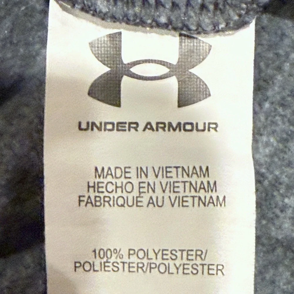 Under Armour Youth Boys Grey Heather‎ Quarter Zip Pullover Long Sleeve Shirt YLG